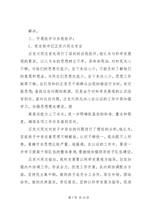 专题民主生活会会议记录.docx