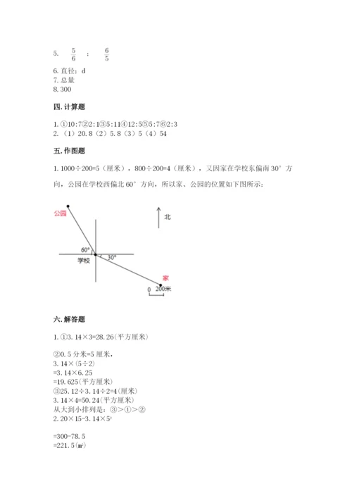 小学六年级上册数学期末测试卷及完整答案【名师系列】.docx