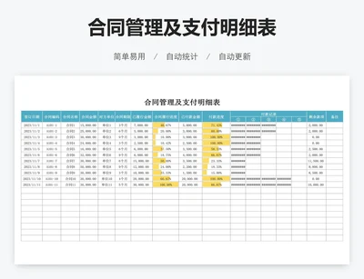 合同管理及支付明细表