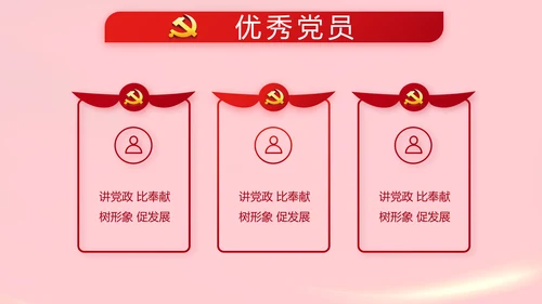 红色党支部党员代表大会工作总结PPT