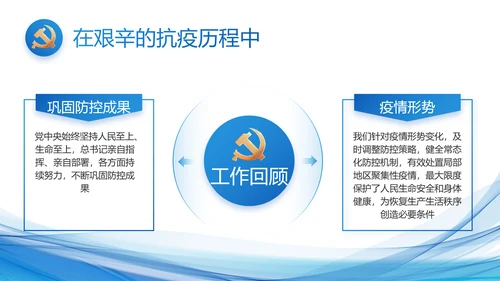 蓝色党建党支部年终工作总结PPT党课