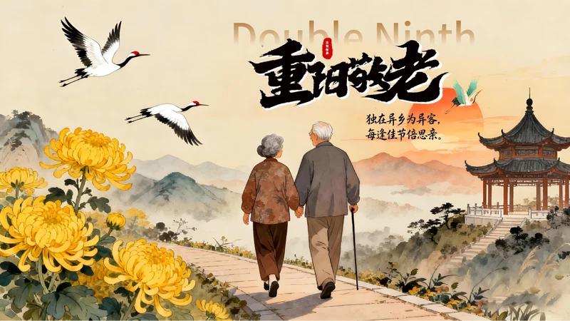 橙色中国风重阳节通用PPT模板