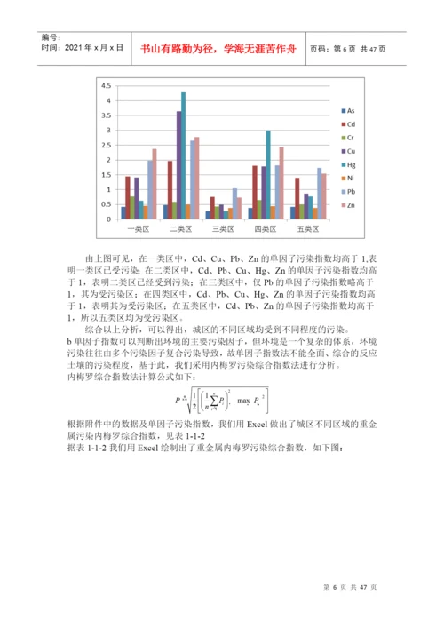 获奖论文(A题城市表层土壤重金属污染分析).docx