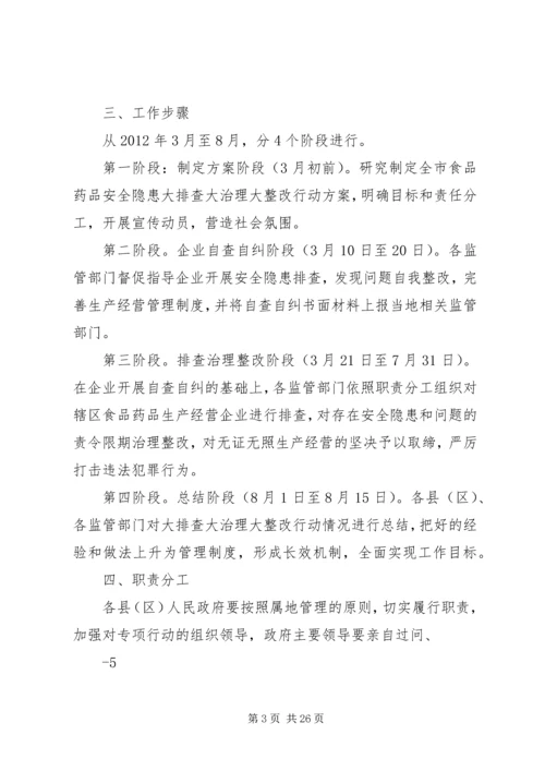 食品药品安全隐患大排查大治理大整改行动方案.docx