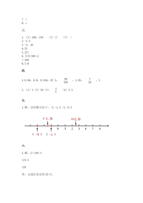 济南市外国语学校小升初数学试卷附参考答案（满分必刷）.docx