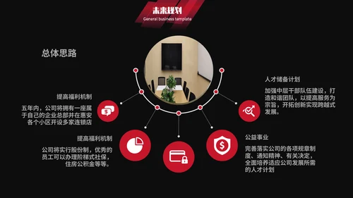 红黑简约商务企业宣传通用PPT模板