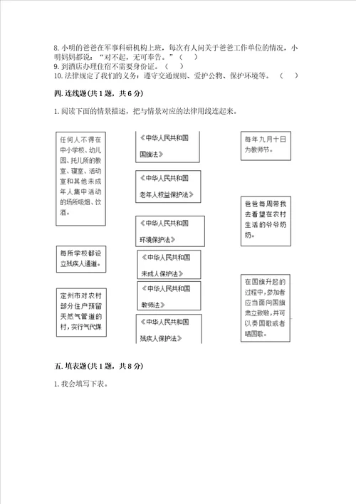 2022年六年级上册道德与法治期中测试卷含完整答案精选题