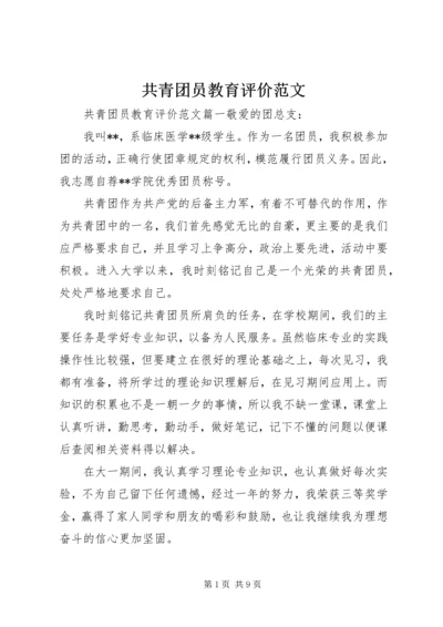 共青团员教育评价范文.docx