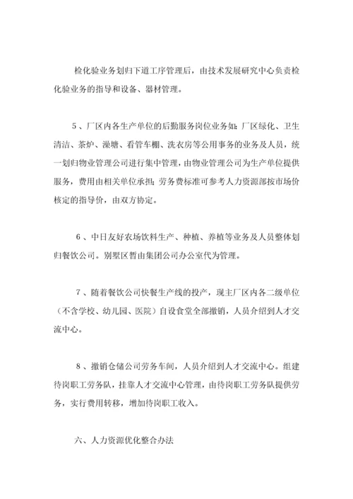 人力资源--长钢人力资源优化整合实施方案.docx