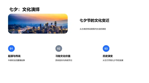 七夕节变迁研究PPT模板