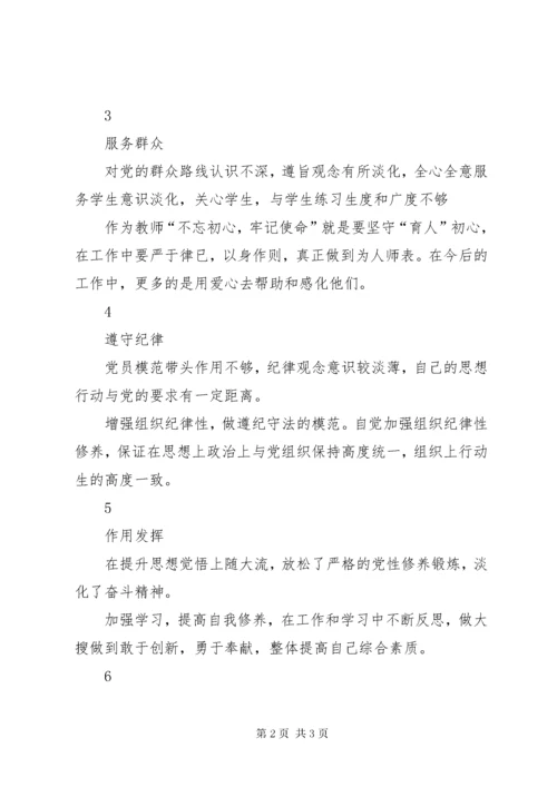 党员个人检视问题清单.docx