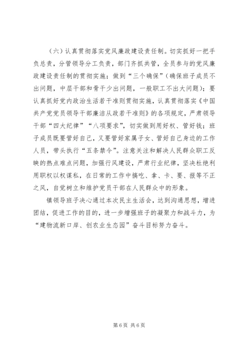 乡镇领导班子民主生活会材料.docx