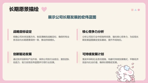 眠眠兔卡通风季度工作报告通用模版