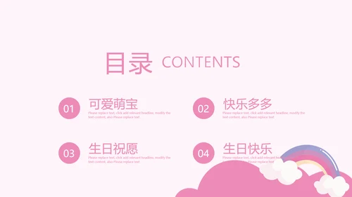 今天我满月啦电子相册PPT动态模板