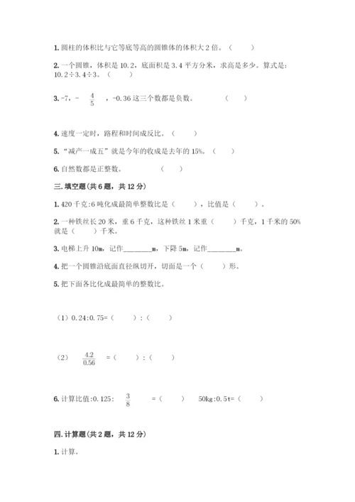 人教版六年级下册数学期末测试卷加答案(能力提升).docx