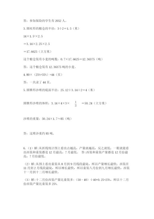 人教版数学小升初模拟试卷（重点）.docx