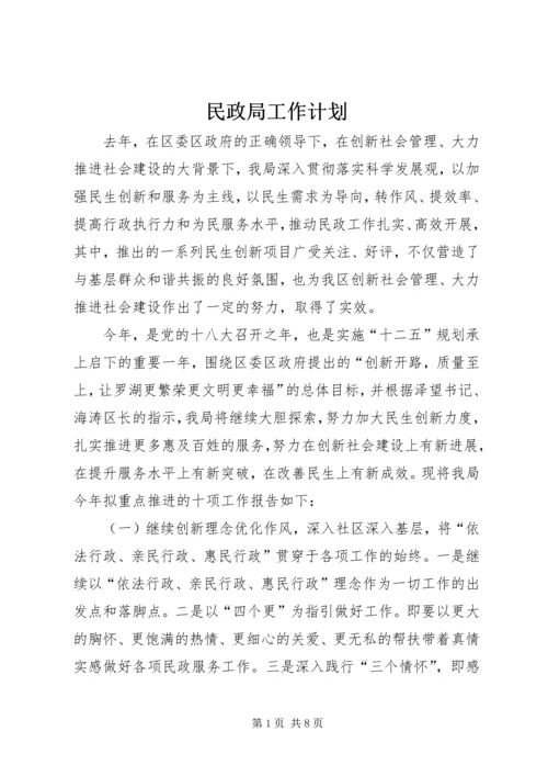 民政局工作计划 (17).docx