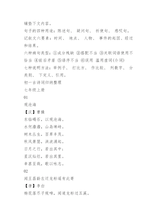人教版初一语文知识点总结归纳.docx