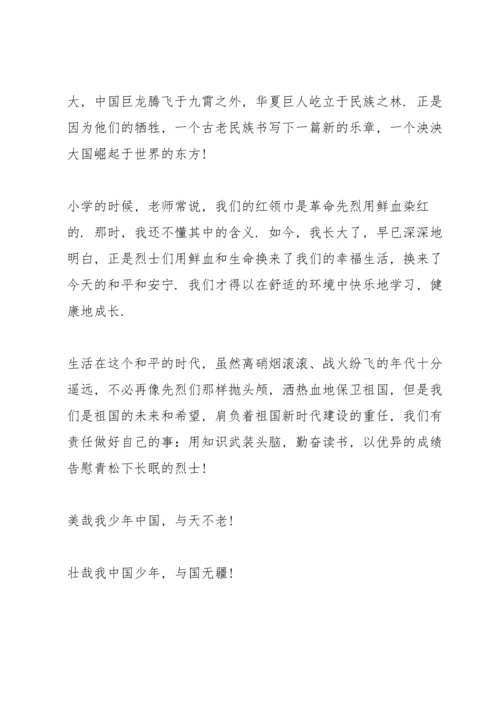清明祭英烈主题演讲稿十篇.docx