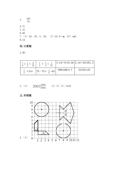 六年级上册数学期末测试卷（考试直接用）word版.docx