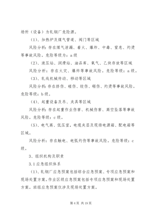 轧钢厂安全生产事故综合应急预案.docx