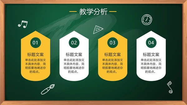 绿色卡通手绘黑板教学数学说课PPT模板