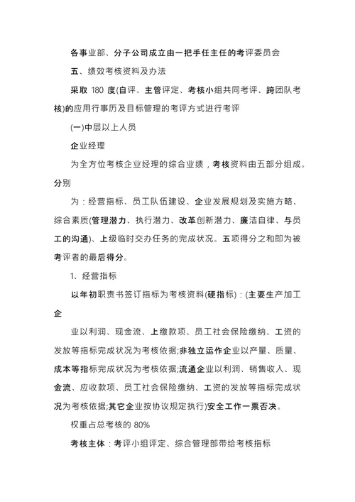 员工绩效考核方案