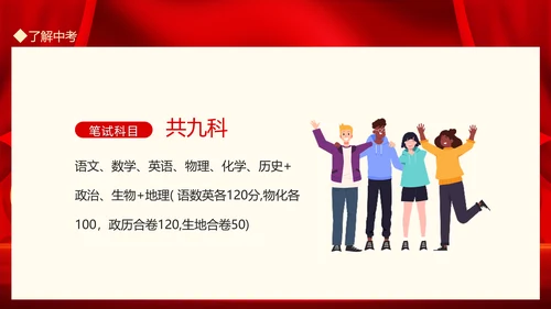 中考百日誓师班会高考考生家长会PPT模板