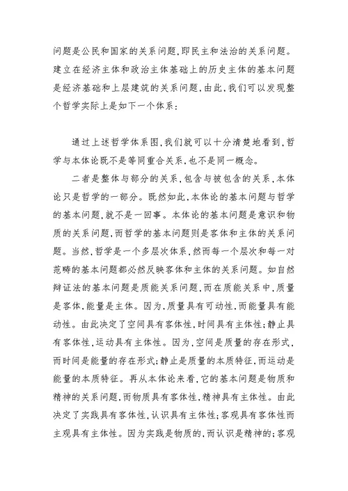 关于客体与主体的关系问题才是哲学的基本问题 论文