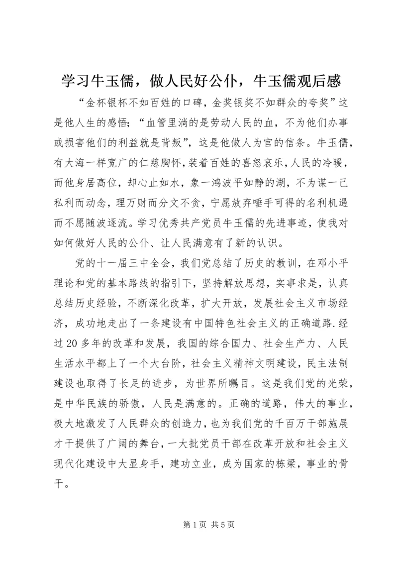 学习牛玉儒，做人民好公仆，牛玉儒观后感.docx