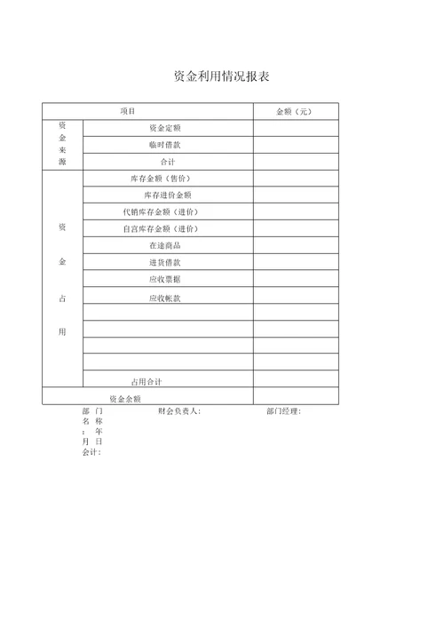 企业财务管理系列表格