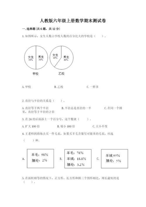 人教版六年级上册数学期末测试卷含答案【最新】.docx