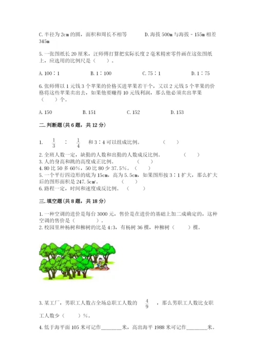 石家庄市藁城市六年级下册数学期末测试卷及参考答案一套.docx