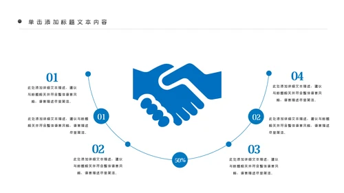 蓝色商务战略合作项目签约仪式PPT模板