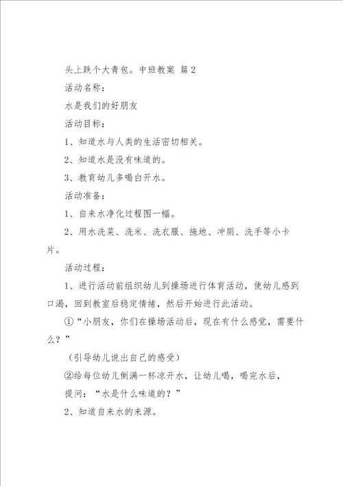 实用的中班教案模板集合5篇