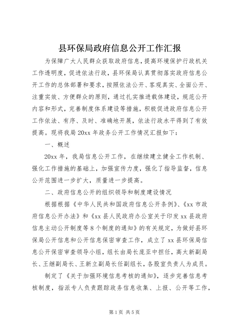 县环保局政府信息公开工作汇报.docx