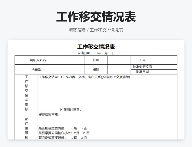 工作移交情况表