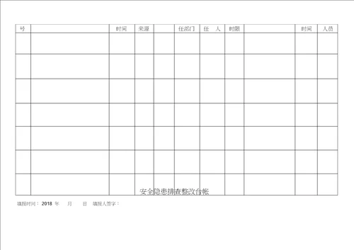 安全隐患排查治理台账