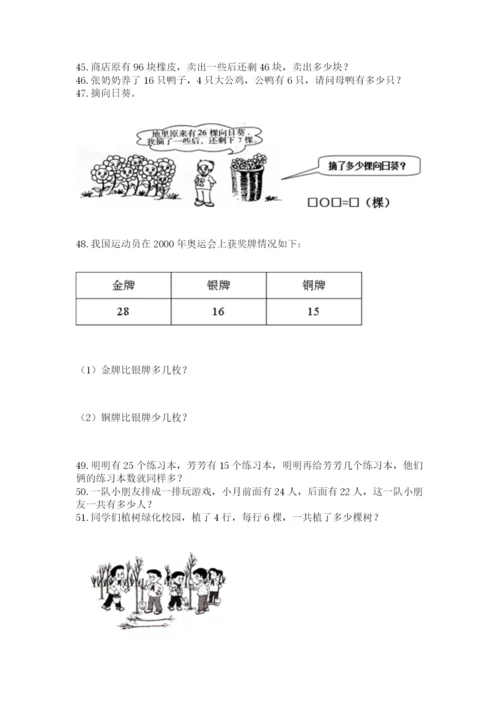 小学二年级上册数学应用题100道（预热题）.docx