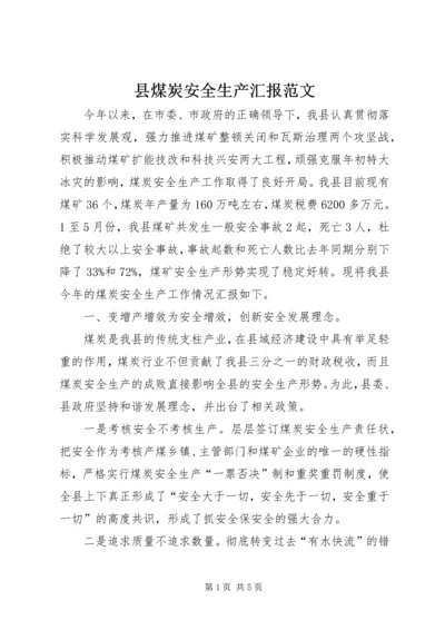 县煤炭安全生产汇报范文.docx