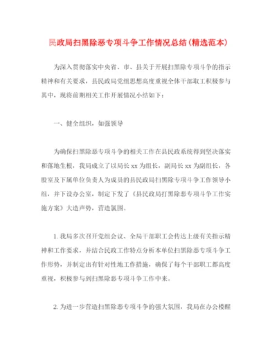 精编之民政局扫黑除恶专项斗争工作情况总结精选范本).docx