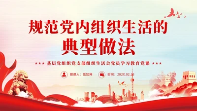 红色党建规范党内组织生活的典型做法党课课件PPT