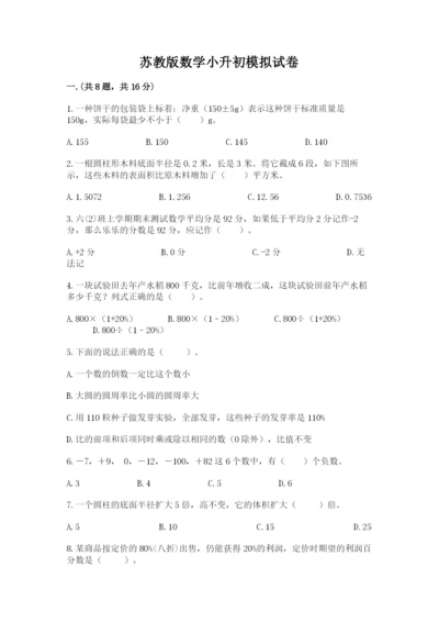 苏教版数学小升初模拟试卷附参考答案【考试直接用】.docx