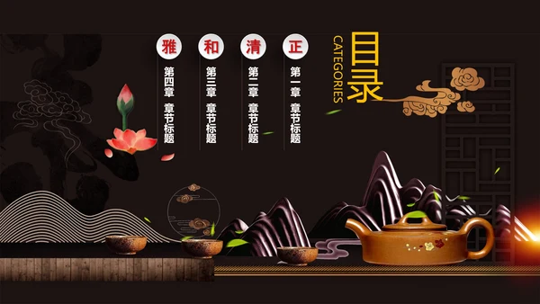 普洱茶-茶道茶文化通用PPT模板