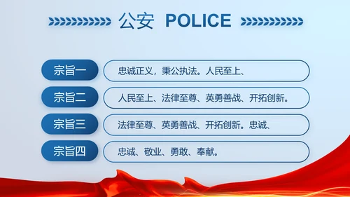 蓝色大气公安警察派出所演讲PPT