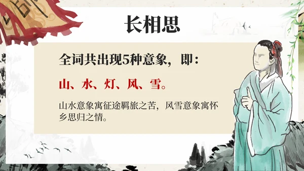 部编版五年级上册长相思课件PPT模板