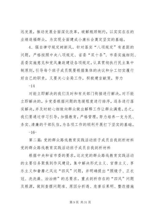 党的群众路线教育实践活动党政班子剖析材料.docx