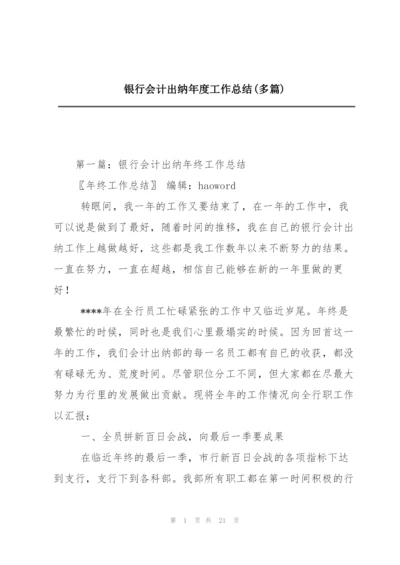 银行会计出纳年度工作总结(多篇).docx