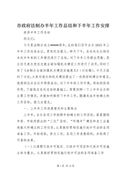 市政府法制办半年工作总结和下半年工作安排.docx