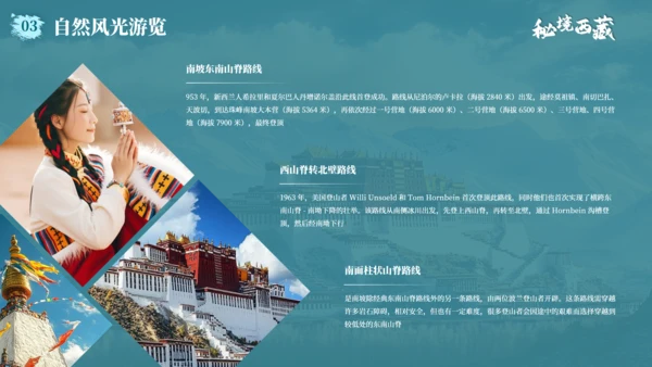 蓝色城市印象西藏旅游计划方案PPT模板